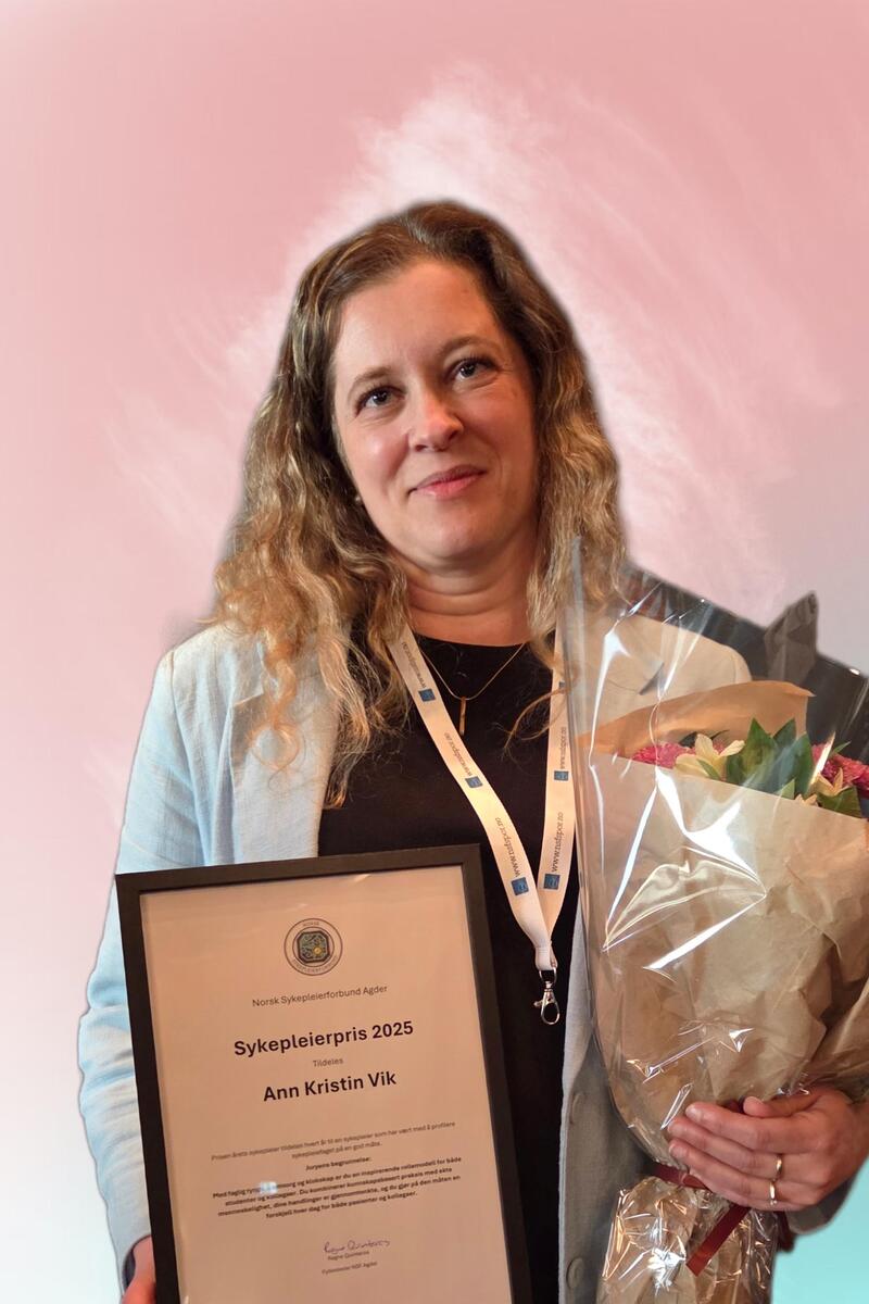 Ann Kristin Vik Årets sykepleier i Agder 2025