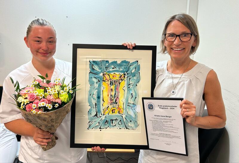 Prisvinner Kristin Irene Berger og fylkeleder